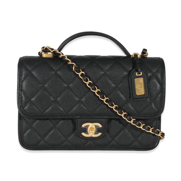 Chanel Black Caviar 22K Top Handle Flap - Picture 1 of 8
